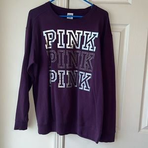 Vs PINK over sided purple sweatshirt